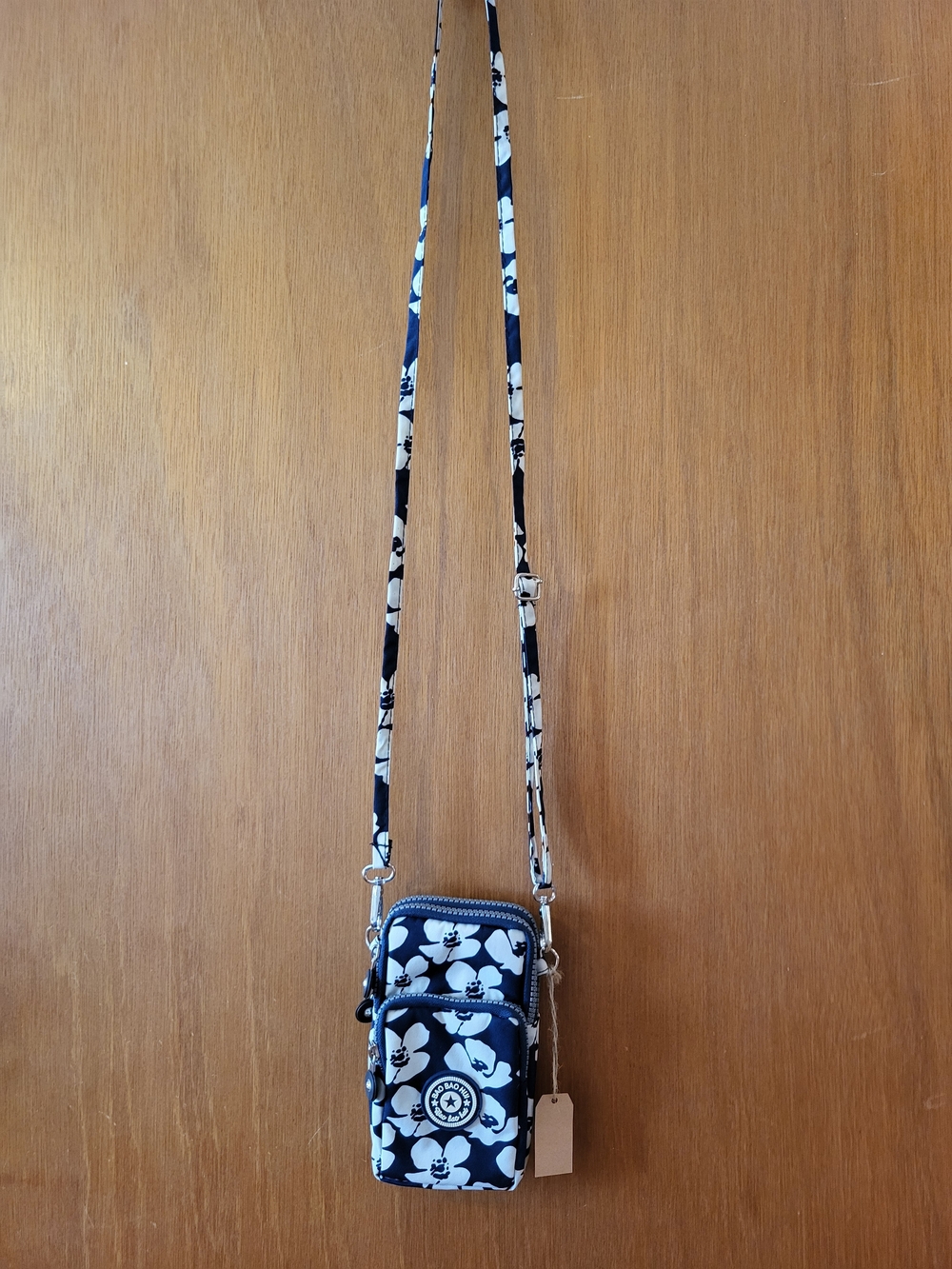 Navy Floral Crossbody Phone Pouch